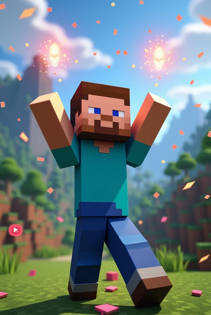 Minecraft steve 1000 subscriber complete youtube 1000 subscriber 