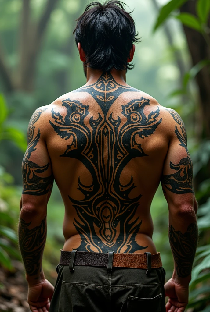 Tribal tattoo on the back