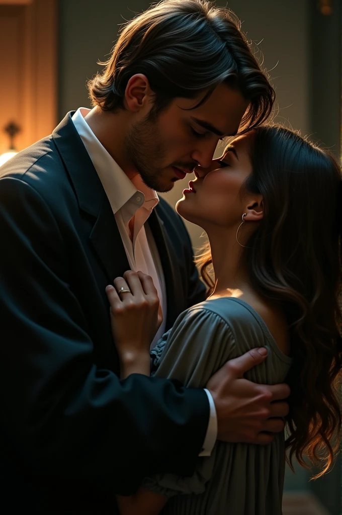 A professor and his student kissing and hot
