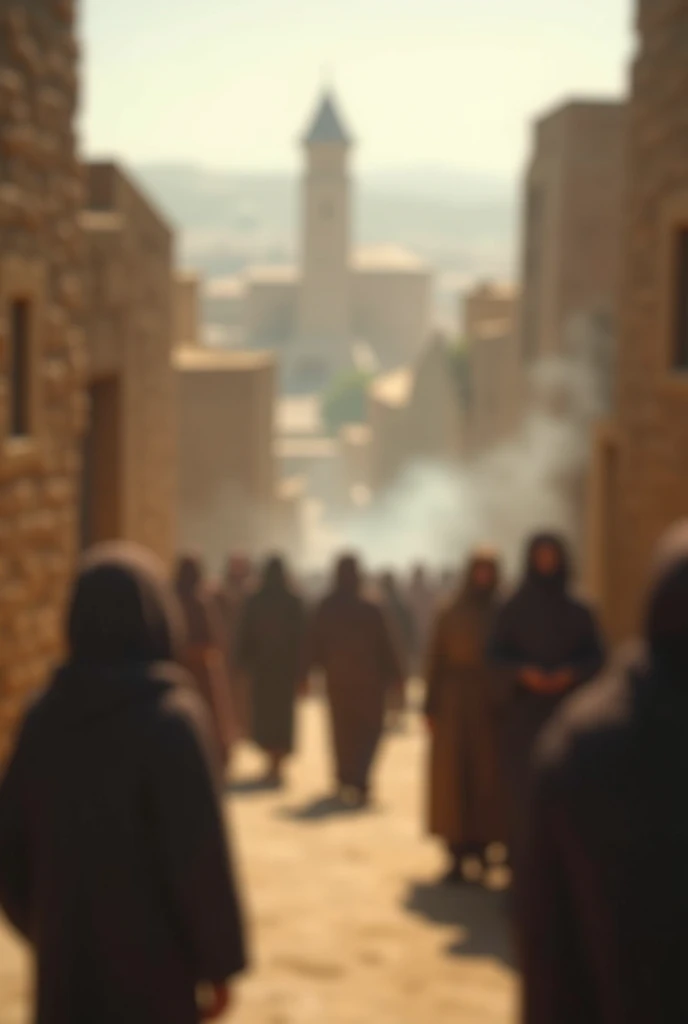 Blurred image of the Galilean city in Jesus' time.