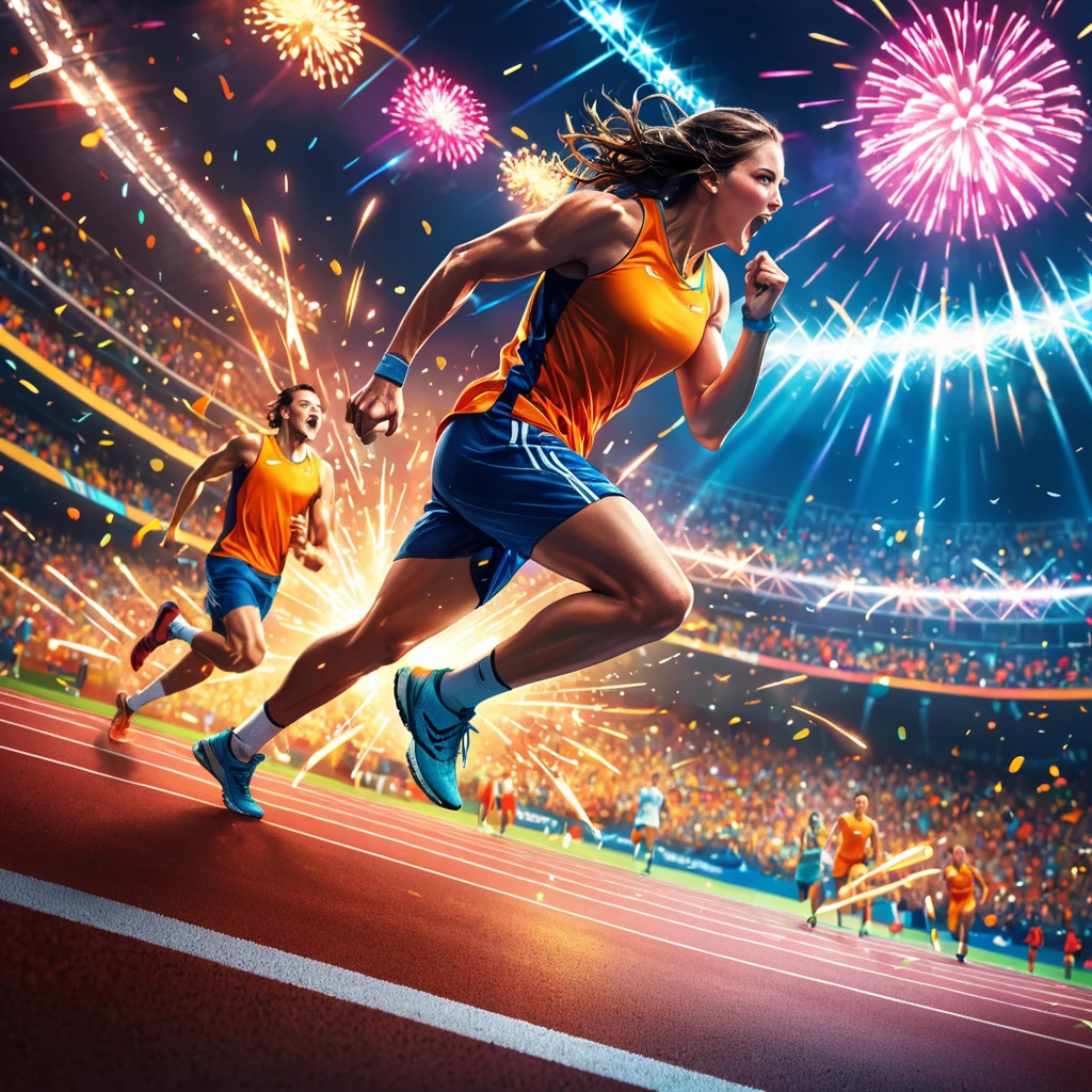 "Create a dynamic wallpaper featuring a pair of athletes or sports enthusiasts. The design should include elements like action poses, sports equipment, and energetic backgrounds. Use bold, contrasting colors and dynamic compositions to capture the excitement and energy of sports."

High resolution, masterpiece, accurate, bestquality, High detail, high quality, Very detailed, dark,longhairVery detailed, Ultra high definition, 