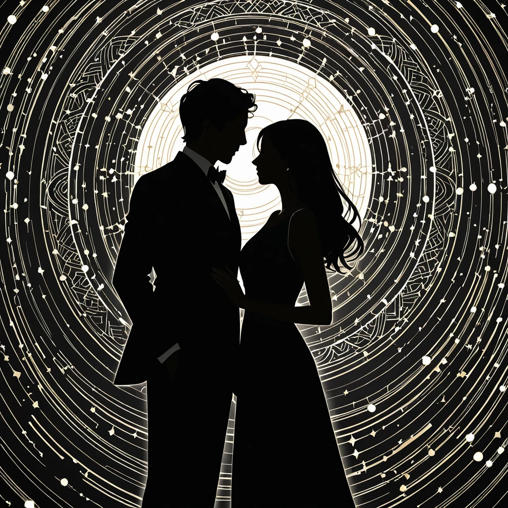 "Generate a minimalist pair wallpaper featuring simple silhouettes of a couple or two figures. The design should use a clean, monochromatic color scheme with a focus on elegant, flowing lines and shapes. Incorporate subtle background elements for a modern and sophisticated look."
High resolution, masterpiece, accurate, bestquality, High detail, high quality, Very detailed, dark,longhairVery detailed, Ultra high definition,