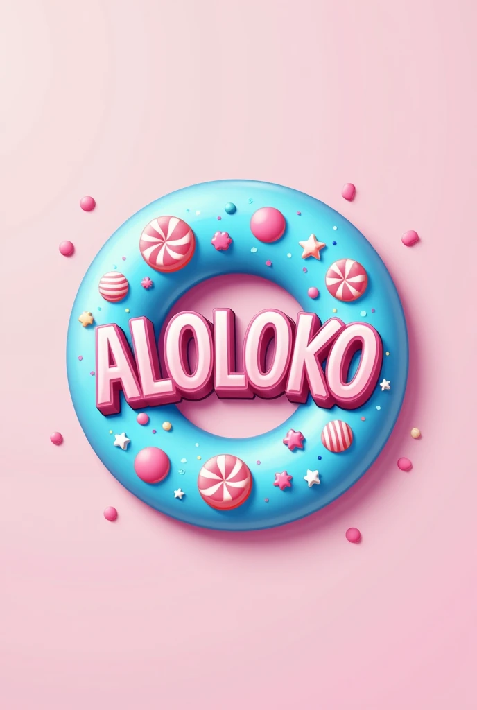 CREATE A LOGO FOR A CANDY STORE, It's called ALOLOKO, designed with pastel blue tones ANOTHER ACCEPTABLE COLOR IS PASTEL PINK and a style, EASY TO RECOGNIZE