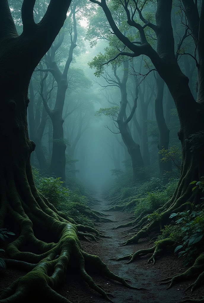 Generate a dark forest for me