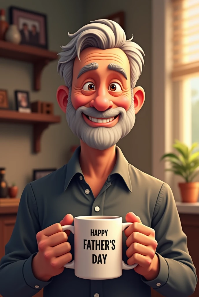 An art to promote a campaign to sell personalized mugs, for father's day