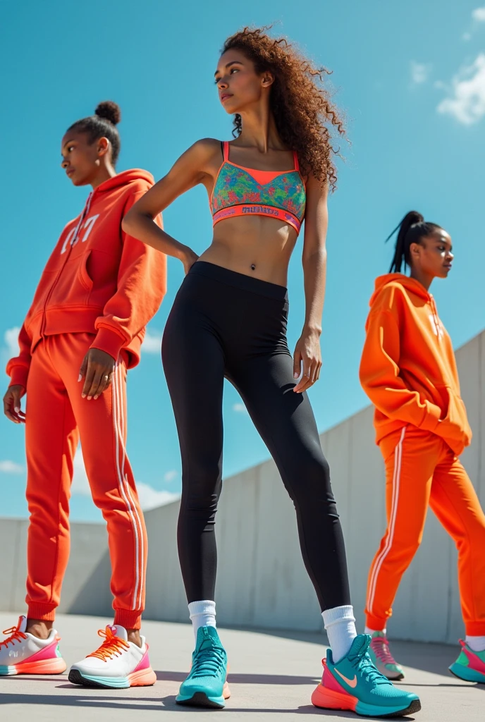 Models wearing sports shoes
