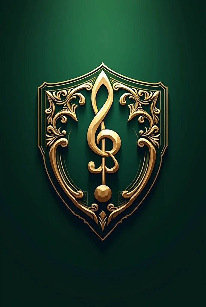 shield/emblem for a musical corporation, Call Dom Hélder Câmara, in green colors, white and black
