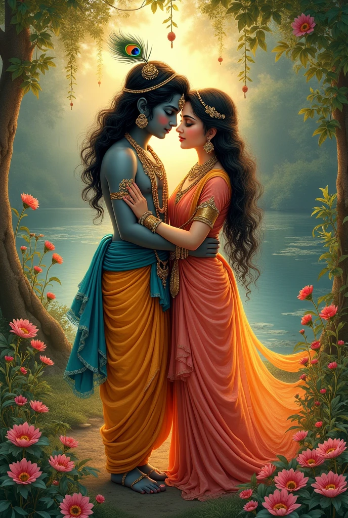 Little God krishna with radha 