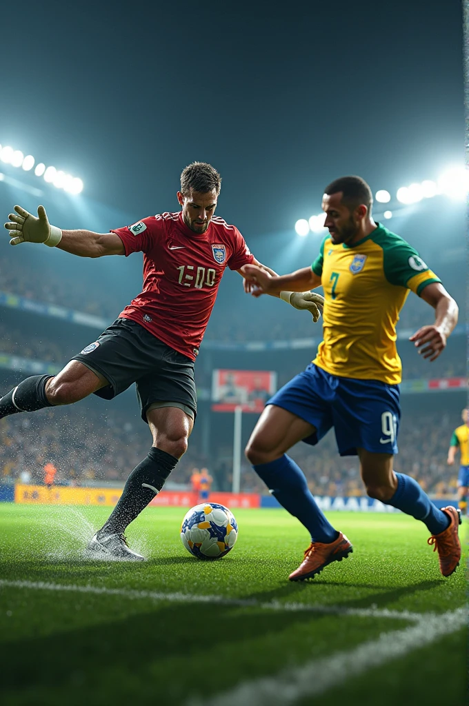 Peter Cech saving a shot from Roberto Carlos
