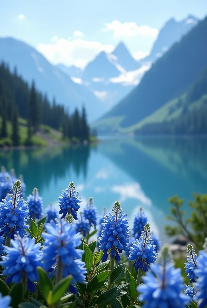 Stunning scenery with blue Jasmine, photo in 8k, in action, cinematic.an inspirational photo to post on Instagram for motivation