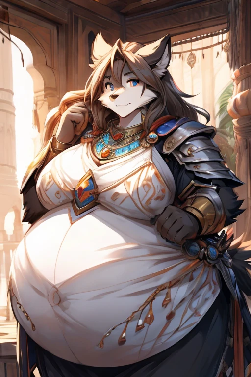 Twokinds super mega obese basitin black fur heavy armor india weapon