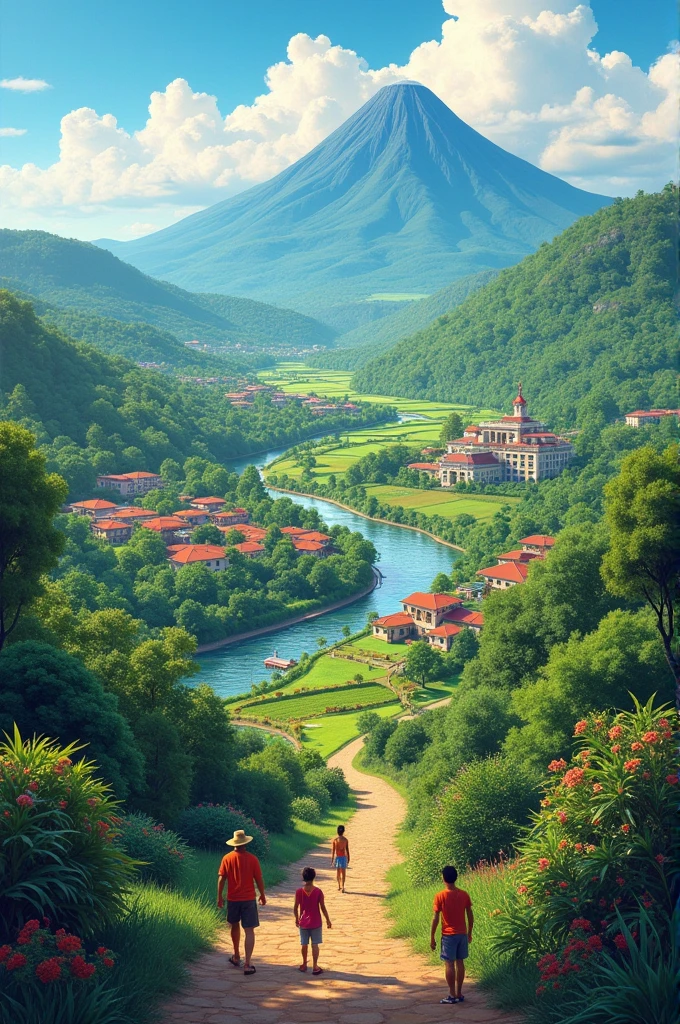 I want you to create an image for me to draw about an area of Panama, specifically the Chiriquí-Boquete area, with these geographic factors:
Climate
Soil
Water
Land
Relief
Vegetation
Other factors:
Health
Security
Economy
Education
Public services
Transportation
