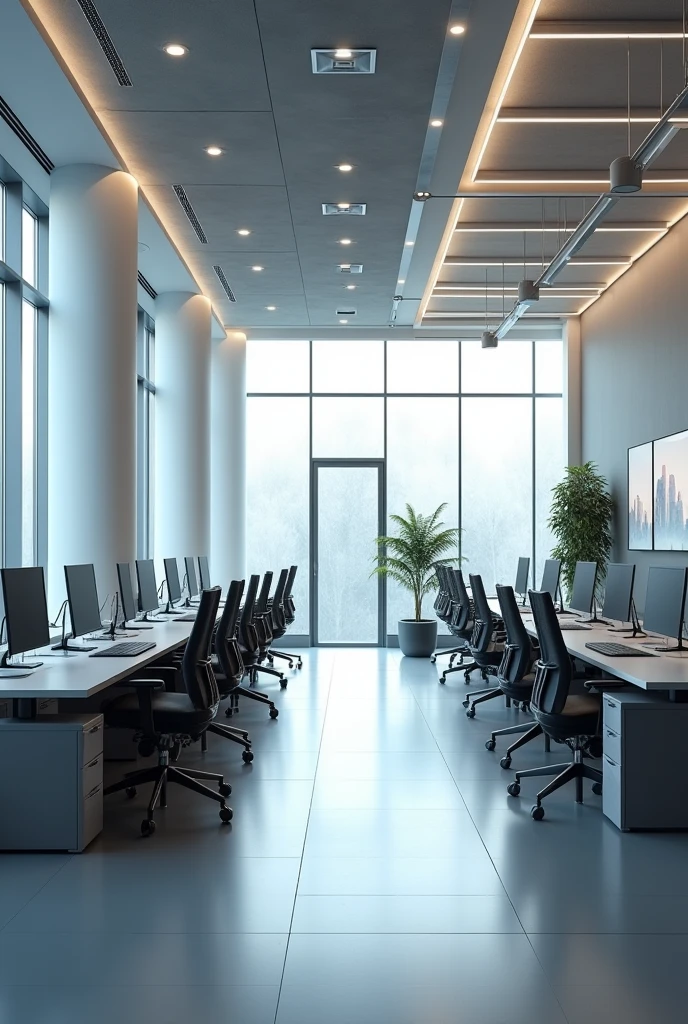 Empty office of a smart clothing technology company called Monteblanc