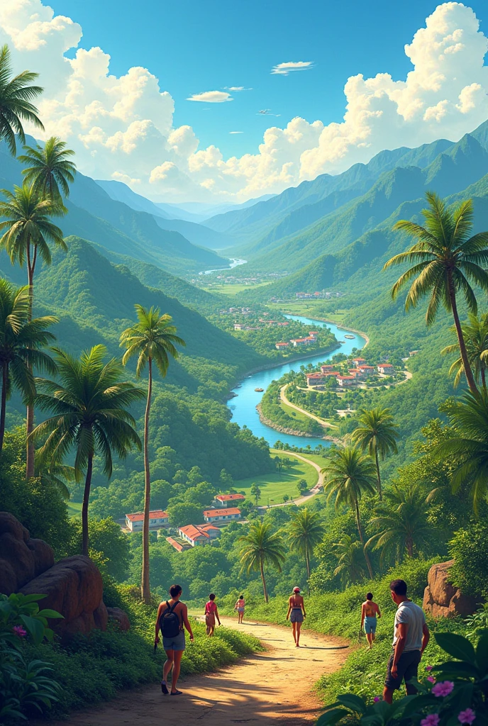 I want you to create an image for me to draw about an area of Panama, specifically the Chiriquí-Boquete area, with these geographic factors:
Climate
Soil
Water
Land
Relief
Vegetation
Other factors:
Health
Security
Economy
Education
Public services
Transportation