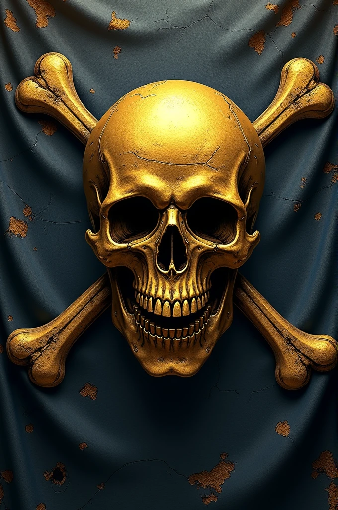 Pirate skull with crossed bones at the bottom in black with a hat with the word black pearl written on it and a sword in the mouth Make it a little more realistic 
