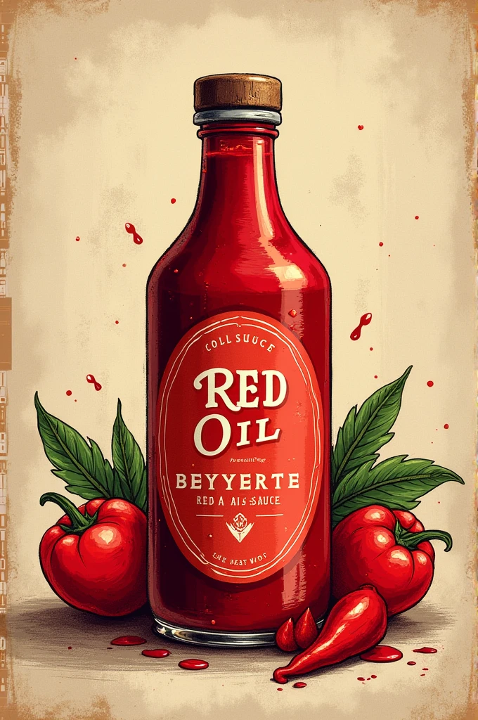 Red Oil Sauce Label