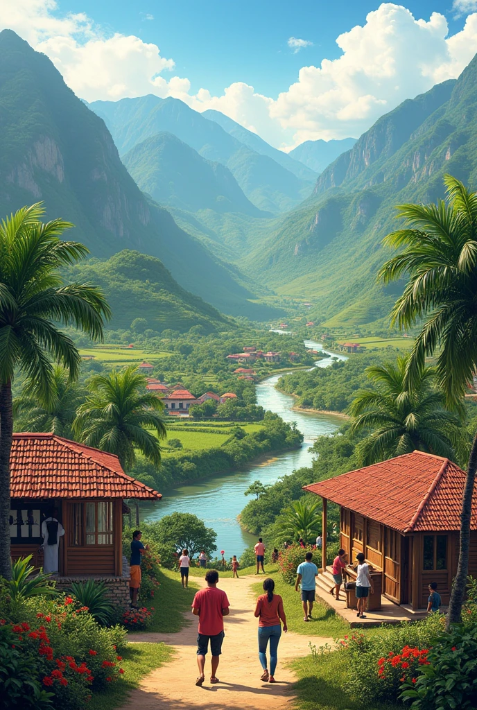 I want you to create an image for me to draw about an area of Panama, specifically the Chiriquí-Boquete area, with these geographic factors:
Climate
Soil
Water
Land
Relief
Vegetation
Other factors:
Health
Security
Economy
Education
Public services
Transportation