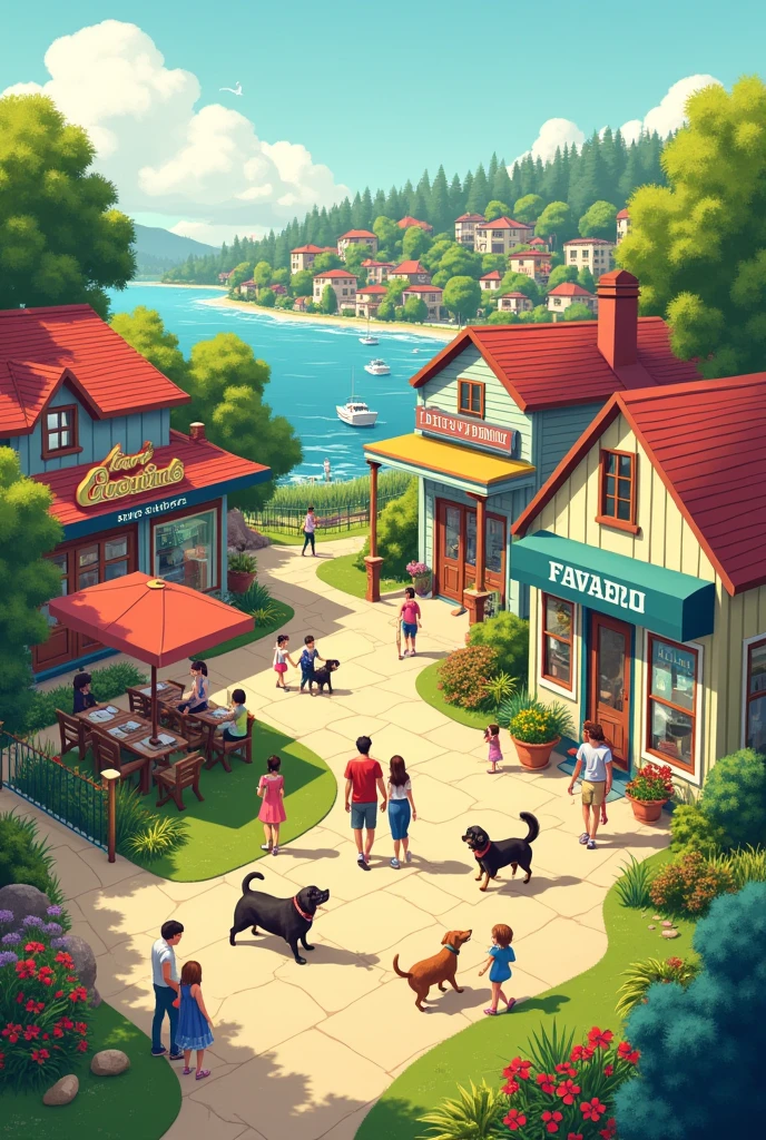 Near the house:
- There's a dog-friendly cafe where we can take our dog.
- There is a pet supply store with tips for couples.
- There's a park with a dog play area and a picnic area.
A longer distance:
- There's a museum with outdoor exhibits and dog-friendly areas.
- There is a gym with yoga classes for couples and dogs.
- There's a waterfront walk with dog-friendly areas and romantic restaurants.