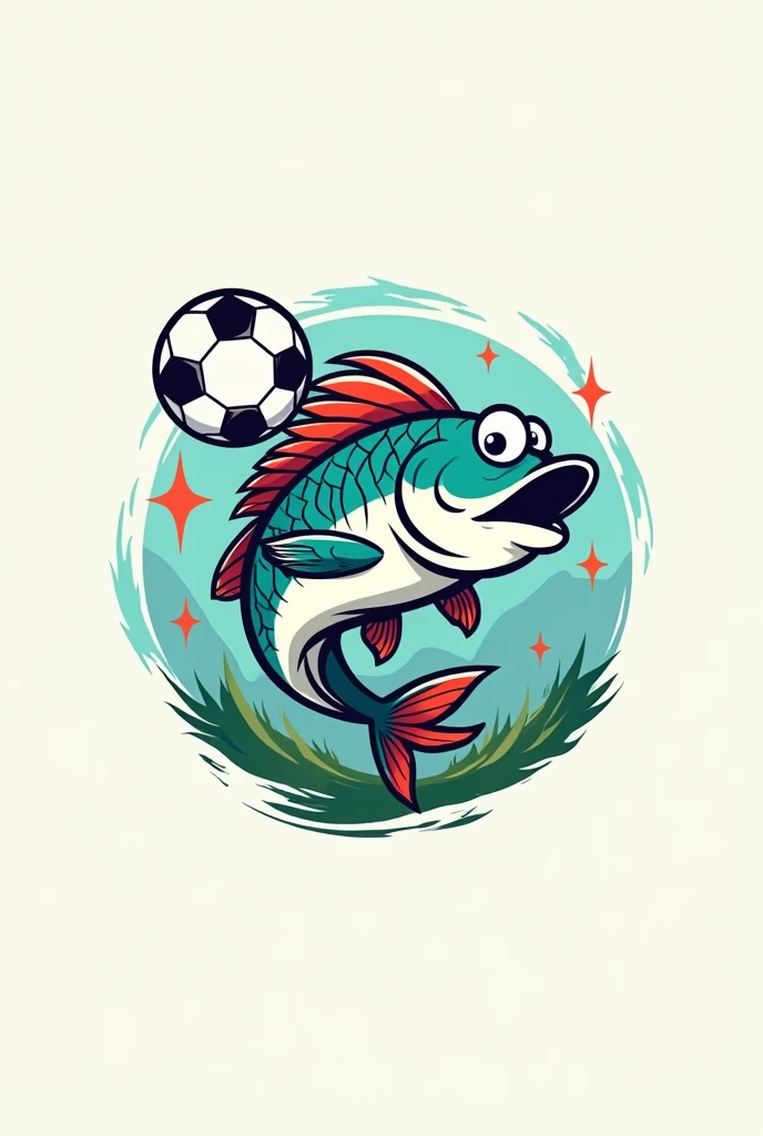 Soccer logo with a fish