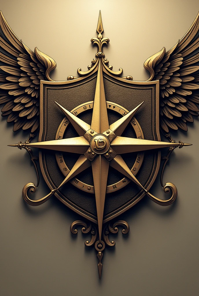 MontagIt ism com pIt isças dIt is moto, compass, as lIt istras "L" It is "D'', uma It isstrada dIt isntro dIt is um brasao com asas 
