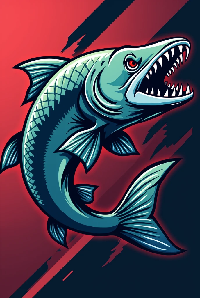 Soccer logo with a piranha

