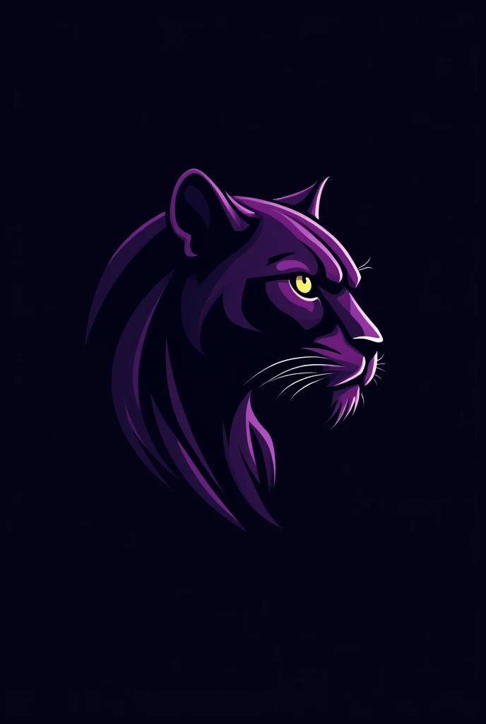Profile logo with the gaze of a purple black panther
