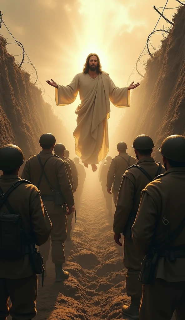 Jesus Christ descending into the trenches of World War I