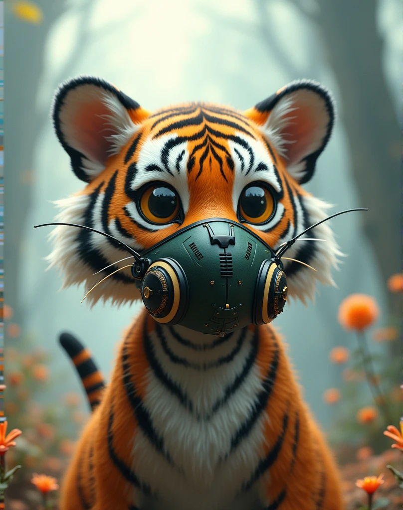 a whimsical caricature of an anthropomorphic “tiger” wearing a soldier_SAS-mask, soft pastel colors, ethereal punk atmosphere, ((Looney_Tunes art-style)), cartoon character, digital art, character design, hyperrealistic, detailed portrait, highly detailed, 4k, 8k, photorealistic, masterpiece, best quality, enhanced_nijistyle