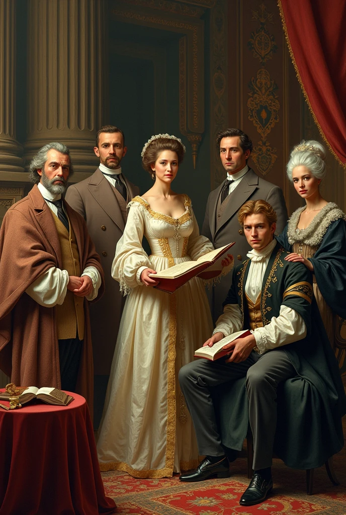 Please, creates a figure of the literary era called the Golden Age, Show me in a photo the main works of that period