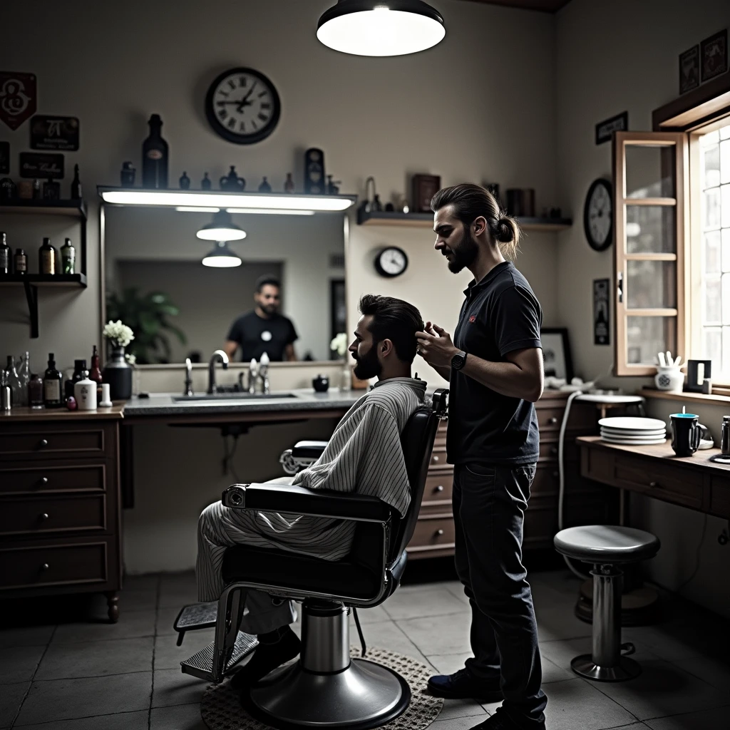 Barber shop in the favela