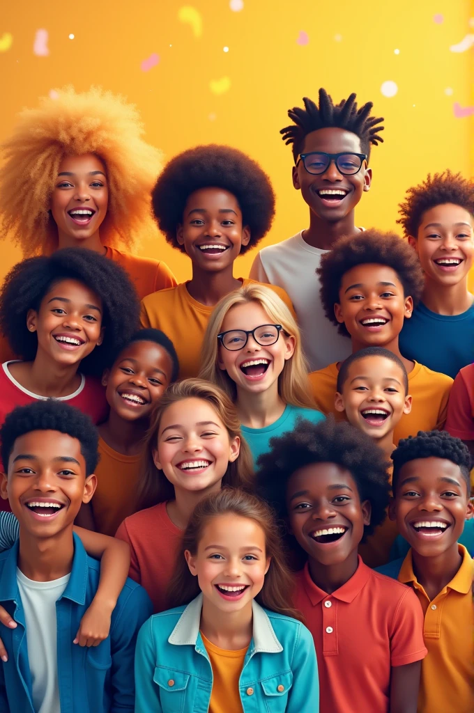 Create a fun banner of people smiling for YouTube