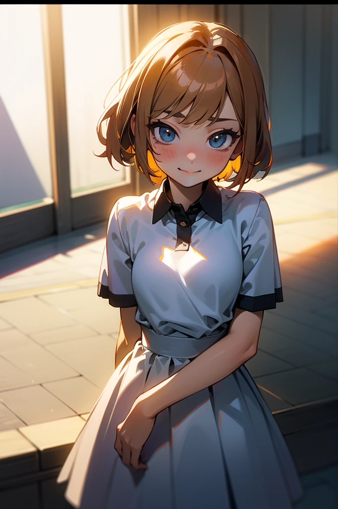 (perfection:1.1), (flawless:1.1), (best quality:1.2), (highest quality:1.2), street, 1girl, solo, (:1.1), (child:1.1), cute dress, sexy smirk, (blushing:1.1), short hair, small breasts, athletic body, highest quality eyes, highly detailed, 4k, best resolution, high quality shadows, beautiful quality light, best quality upscale, most beautiful upscale