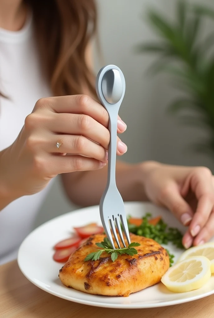 Rotating fork approximately 15 CM that is useful for people with disabilities