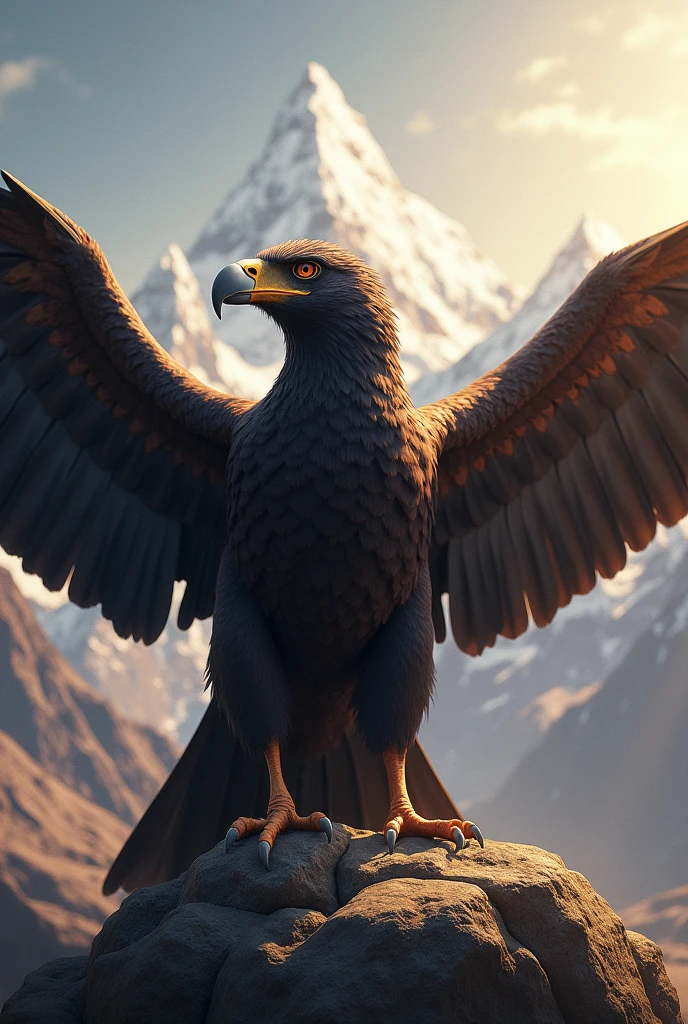 A young condor, representing strength, vision and grandeur. The condor is an emblematic bird of the Andes and a symbol of height and freedom, qualities that can resonate with the university's values.