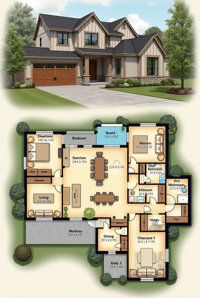 this is my house, there are 4 bedrooms, 2 bathrooms, kitchen, living room, dining room, yard largue