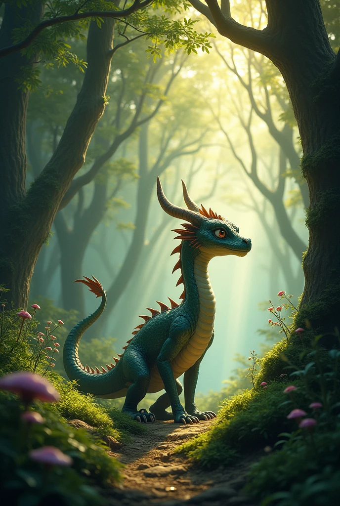 A dragon with no idea enters a forest