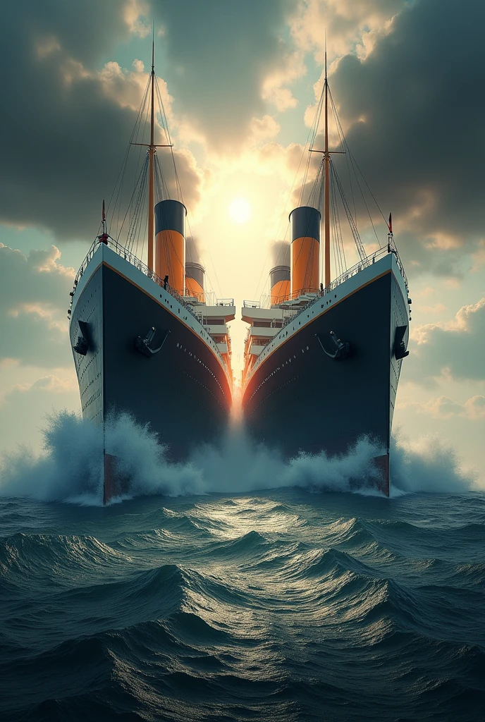 The Titanic and the Olympic collide