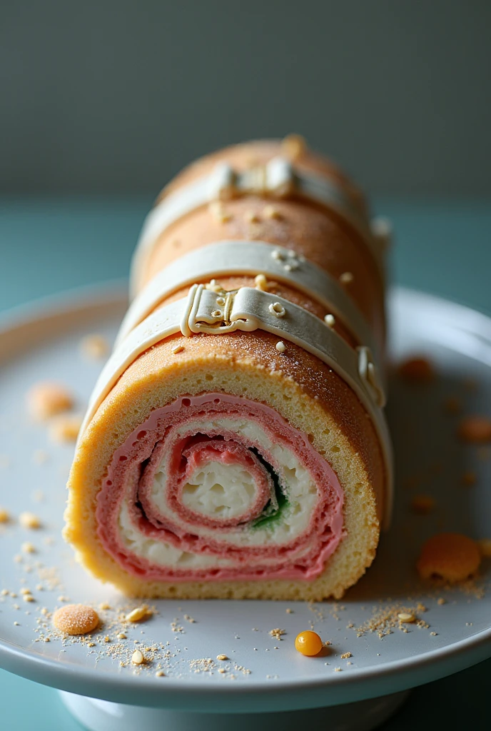 Create a roll cake with a straitjacket 