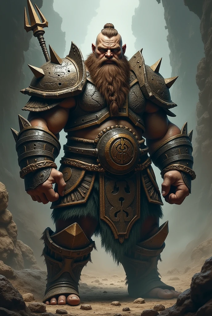 RPG Dwarf with Spear Armor, long beard, that looks like luciano hulk
