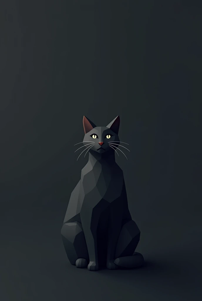 minimalist cat with dark gray background