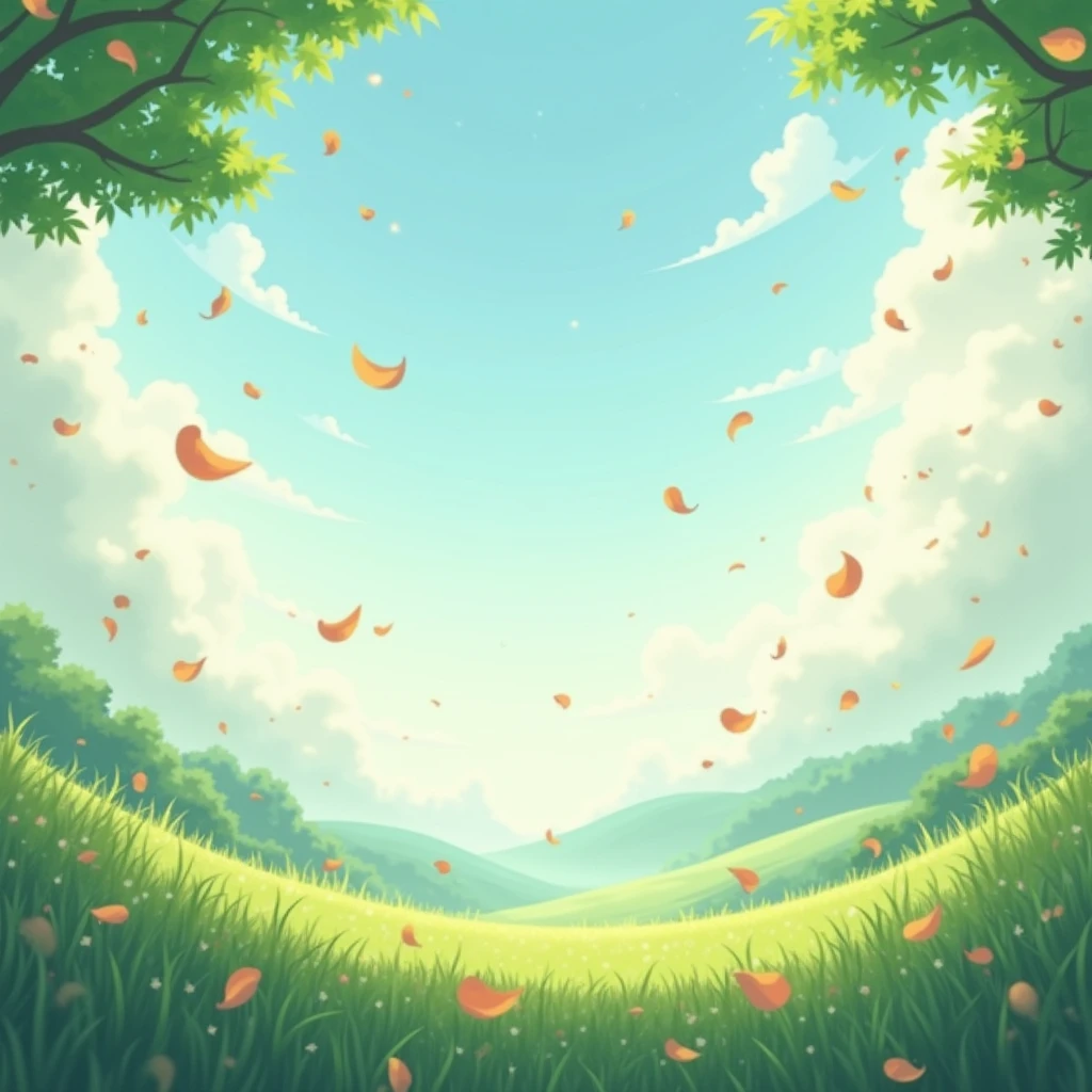 masterpiece, of the highest quality, (highly detailed CG Unity 8k wallpaper) (of the highest quality), (best illustration), (best shadow) nature', sky, clouds, delicate petals of leaves falling in the light of the air, ultra detailed