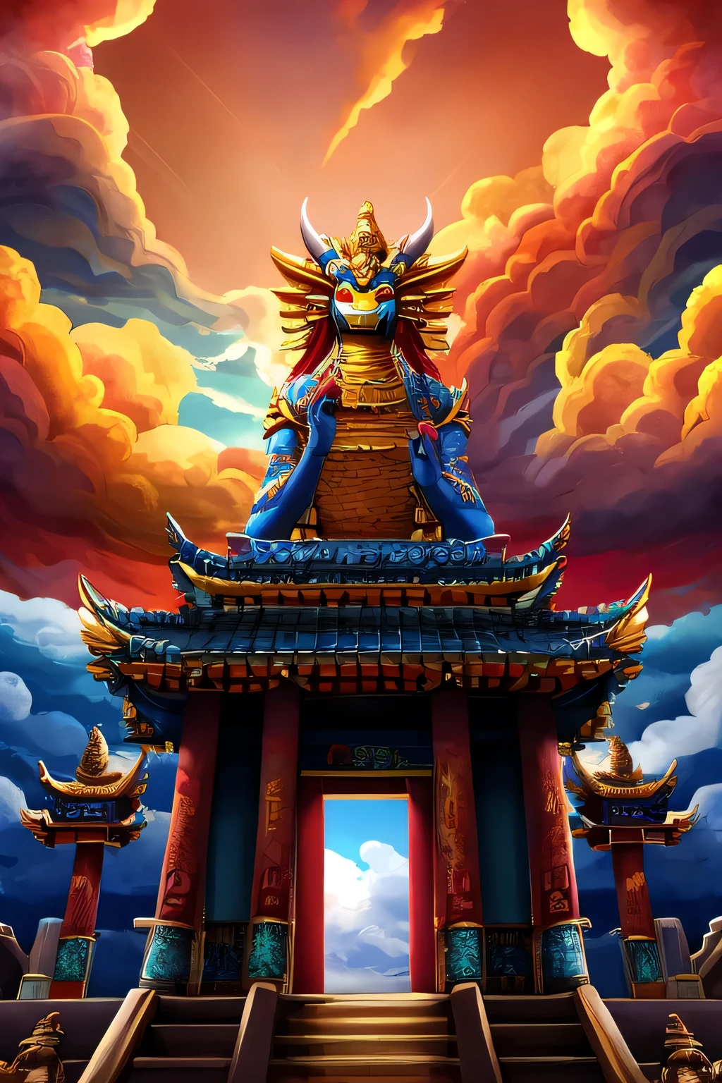 Mythology Dragon Auspicious Clouds Details Temple