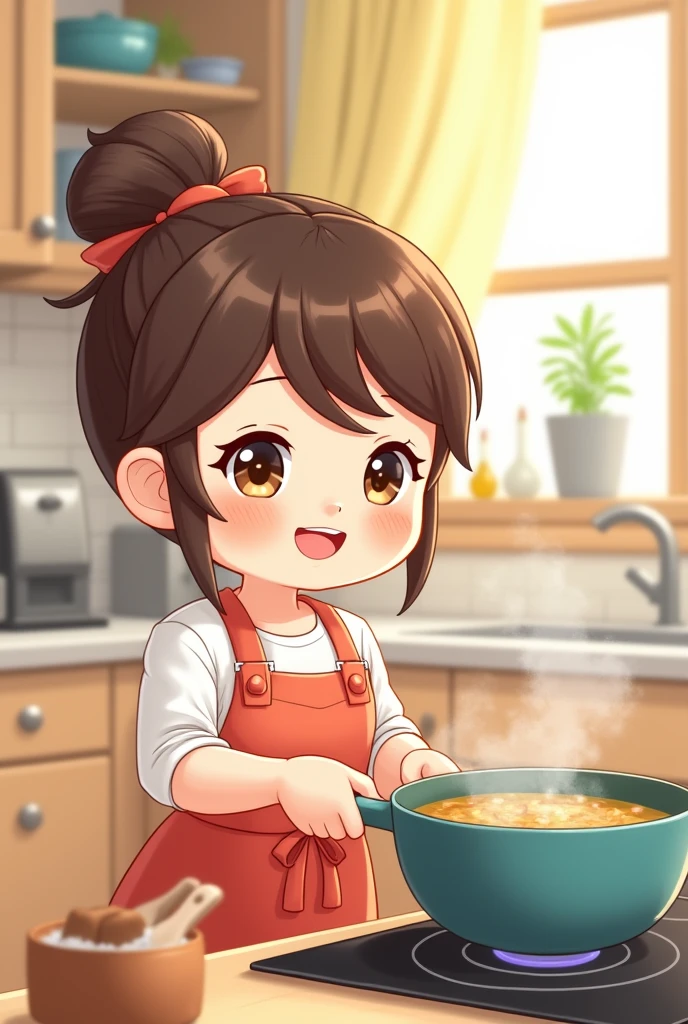 Khana pakate Samay cute girl ka photo create cartoon