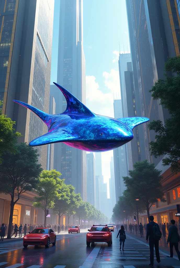 A mischievous ray in a city with safe energy