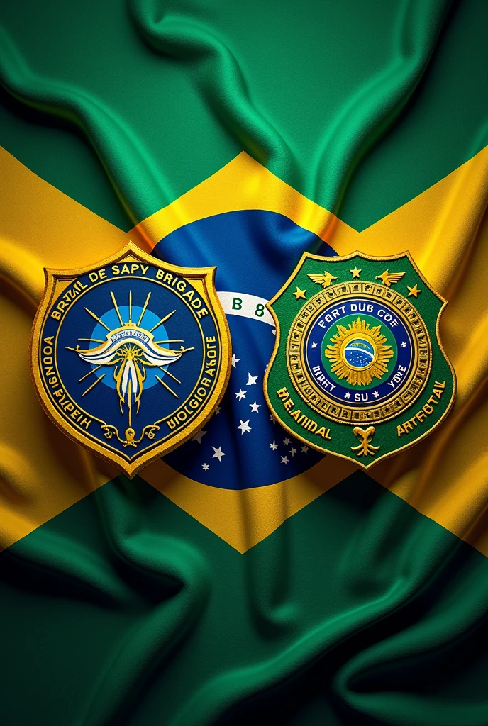 wallpaper with the emblem of the Brazilian Military Brigade and the Federal Highway Police of Brazil