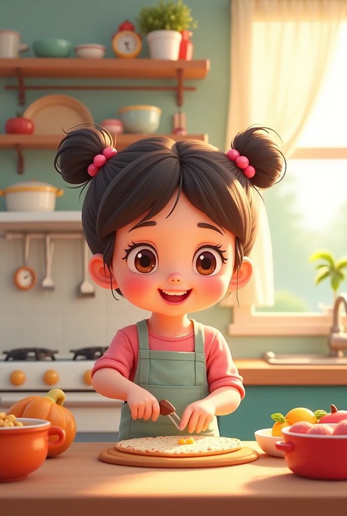 Khana pakate Samay cute girl ka photo create cartoon