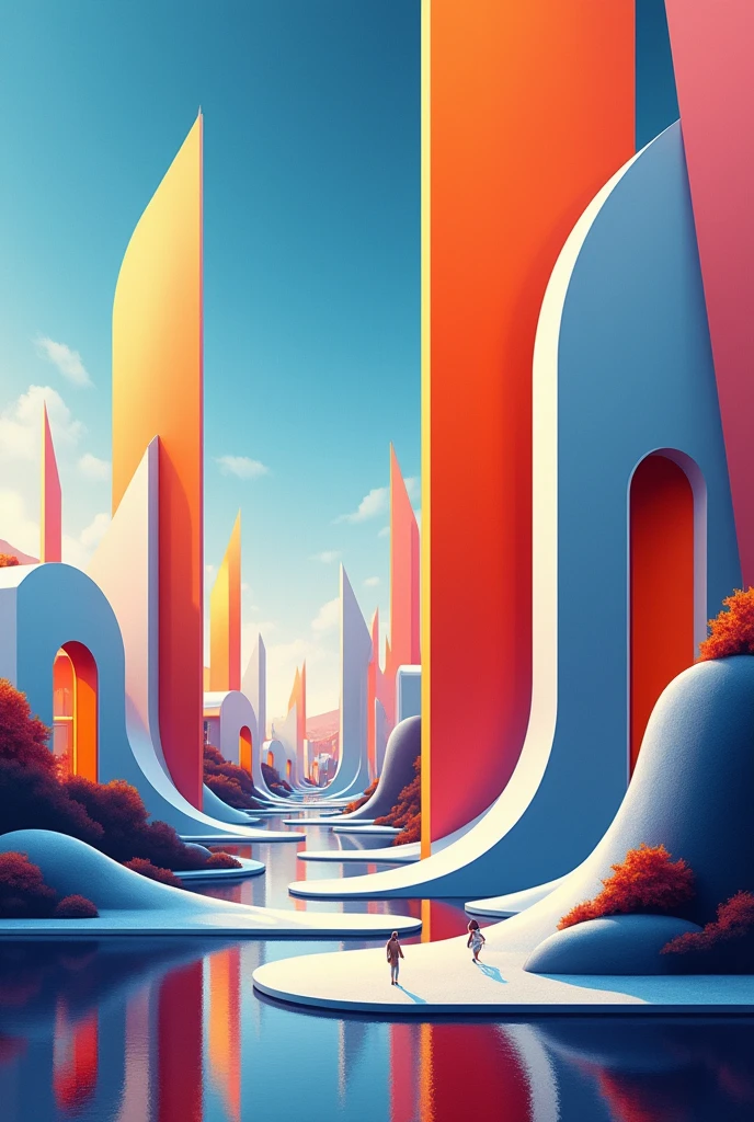 I want to create a mural that expresses futuristic architecture