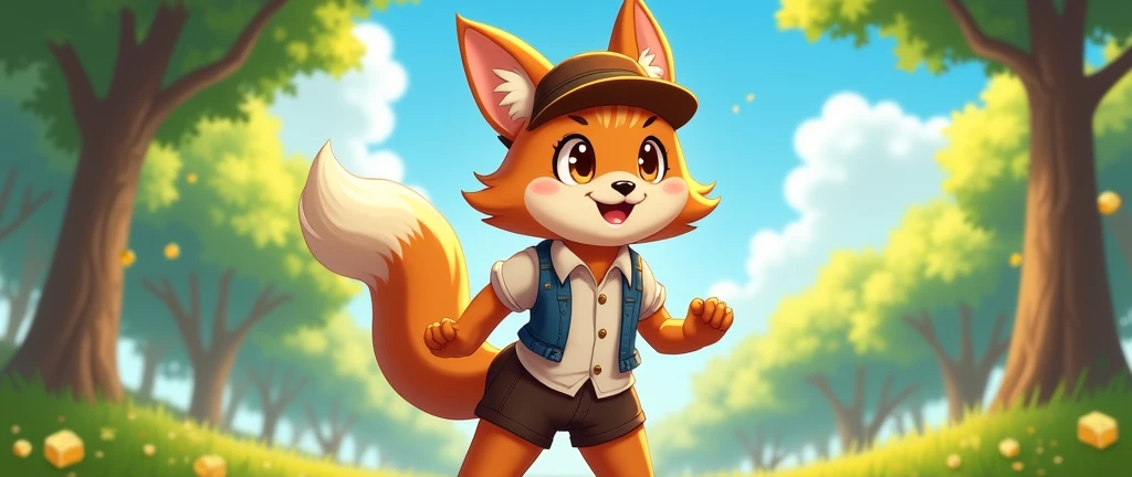 by Reysi, by Slugbox, by Silverfox5213, by The Gentle Giant,
female, solo, female focus, looking at viewer, three-quarter portrait, smile, ((blep)), furry, anthro, 
breasts, thick thighs, feet down
everestpawpatrol, everest \(paw patrol\), raised tail, tailwag, 
hat, collar, vest, clothed animal,
park, outside, blue sky, sun, sunlight,