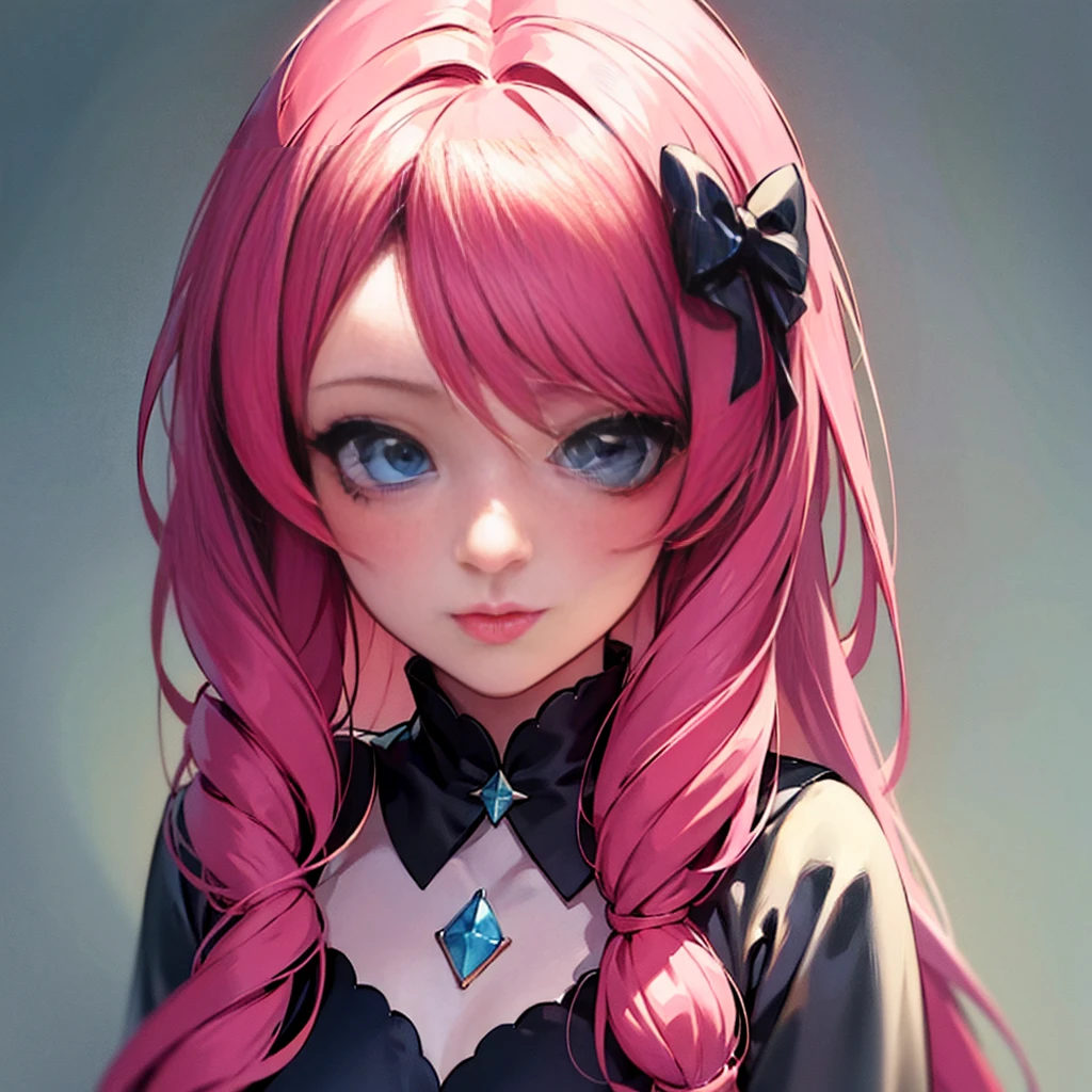 Pink Hair、Anime girl with a bow, Kawaii realistic portrait, Gu Weiss, Portrait of a magical girl, Lovely characters, Lovely art style, Anime cute art style, Maple Story Character Art, Lovely portrait, Cute anime girl portrait, Small person images, artwork in the style of Gu Weiss, Ink art animation