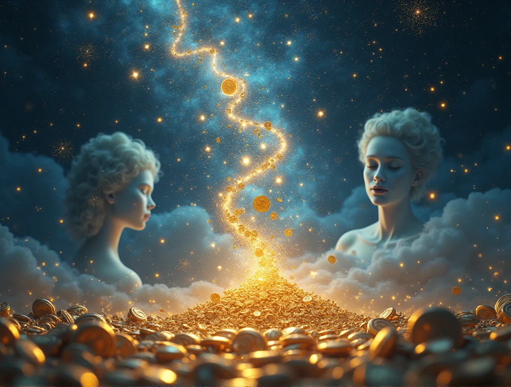 astral space full of stars and money